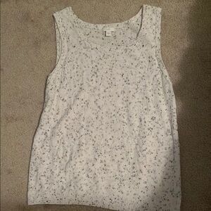 J-Jill White Speckled Sleeveless Top